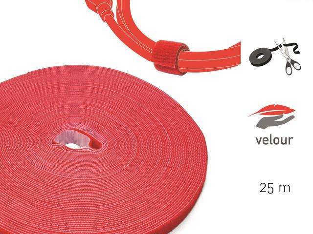 6 Inch Hook and Loop Reusable Strap Cable Cord Wire Ties 100 Pack Red 