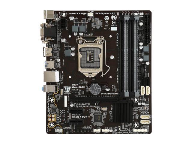 Refurbished Gigabyte Ga B85m Ds3h Lga 1150 Intel B85 Hdmi Sata 6gb S Usb 3 0 Micro Atx Intel Motherboard Newegg Com