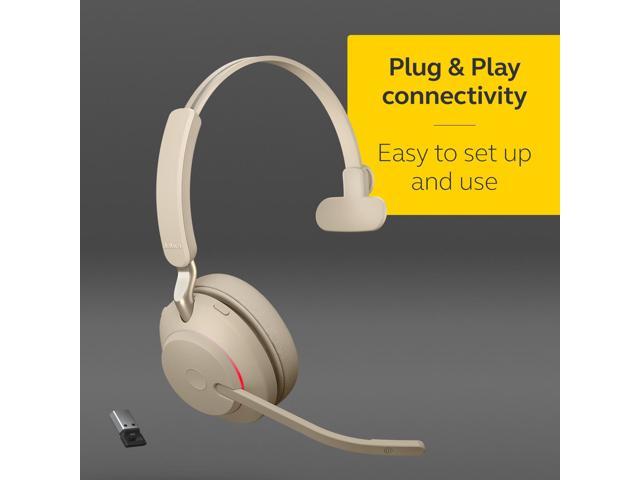 Jabra Evolve2 65 USB-A UC Mono - Beige Wireless Headset / Music