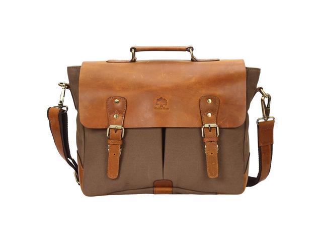 rustic town 15 inch vintage crossbody genuine leather laptop messenger bag