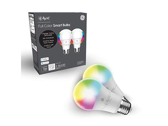 GE CYNC Smart LED Light Bulbs, Bluetooth Enabled, Color Changing, CYNC App Control, Alexa and Google Assistant Compatible (2 Pack), Packaging May Vary