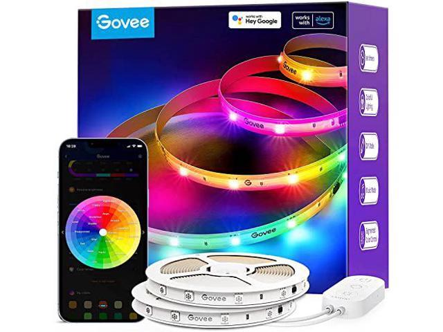 Govee 65.6ft RGBIC Alexa LED Light Strip, Smart WiFi LED Lights Work with Alexa and Google Assistant, Segmented DIY, Music Sync, Color Changing LED Strip Lights for Bedroom, Living Room, Kitchen
