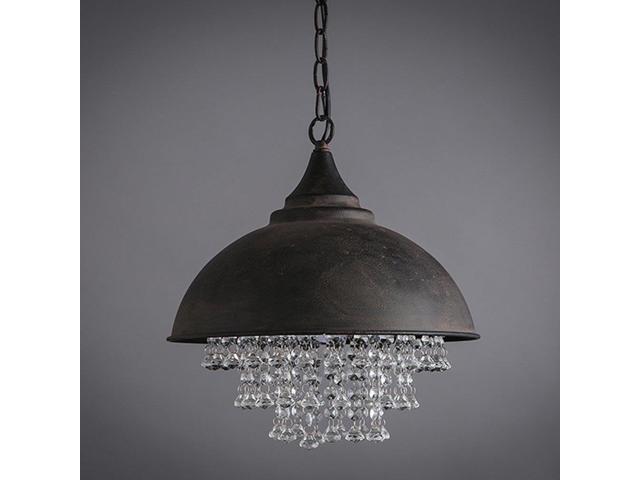 Pub Cafe Ceiling Lamp Rustic Industrial Crystal Pendant Light