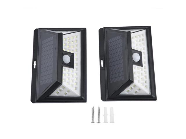 2pcs 44 Led Outdoor Pir Motion Sensor Solar Powered Light Waterproof Wall Lamp Newegg Com