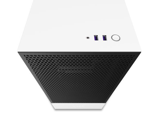 NZXT H510 Flow Matte White - Compact ATX PC Gaming Case - Tempered