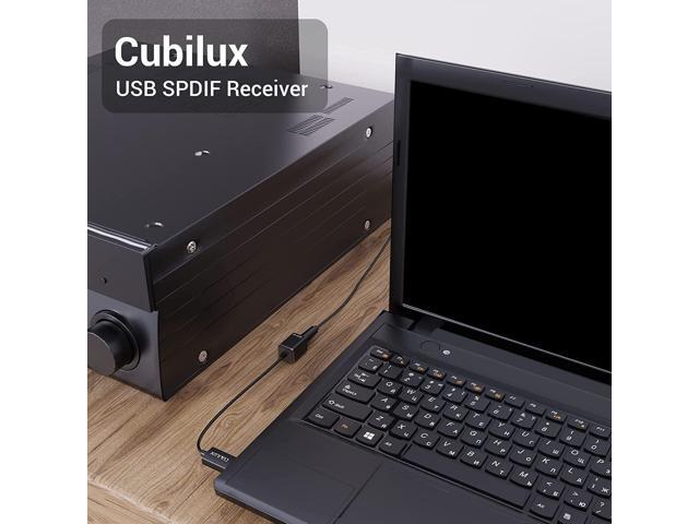 Cubilux USB A SPDIF Input Adapter for PC, USB Optical Line-in