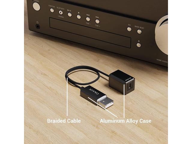 Cubilux USB A SPDIF Input Adapter for PC, USB Optical Line-in