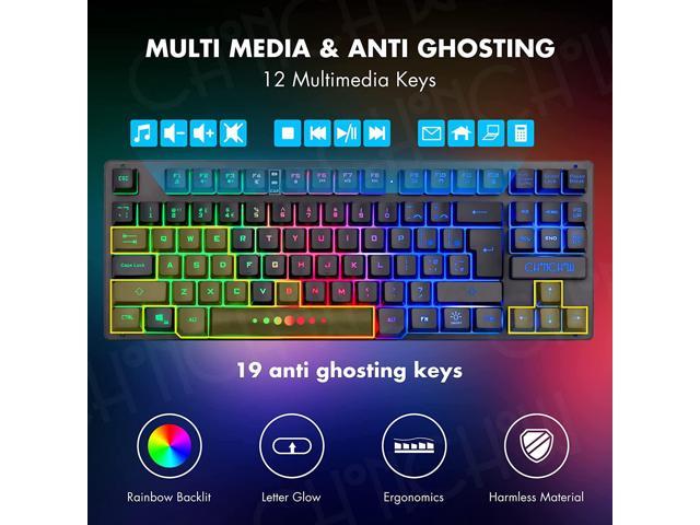 CHONCHOW Wireless Gaming Keyboard and Mouse Combo, Rechargeable 87