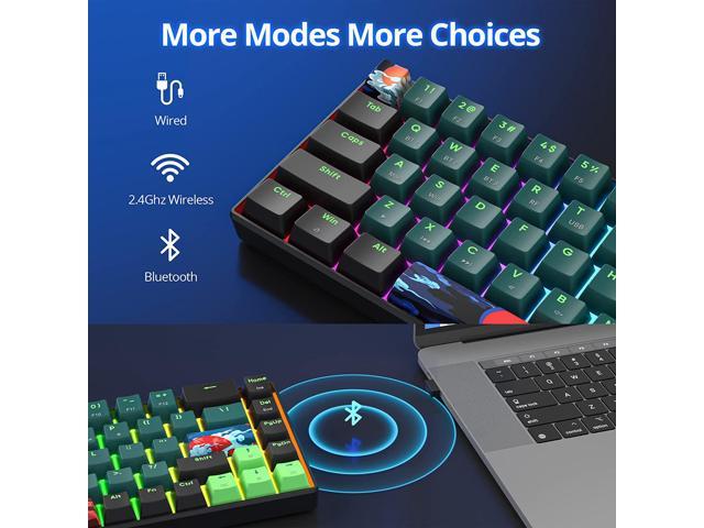 surmen GT68 Wireless Mechanical Gaming Keyboard, Hot Swappable 60% ...