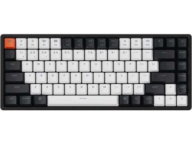 Keychron K2 Wireless Bluetooth/USB Wired Gaming Mechanical Keyboard, Hot-Swappable 75% Layout 84 Keys RGB LED Backlight, Aluminum Frame for Mac