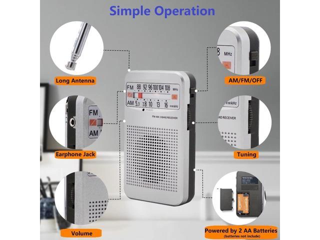 AM/FM/SW1/SW2 Radio Transistor Radio AC or Battery Operated with Best  Reception Big Speaker and Precise Tuning Knob with AUX in & 3.5mm Earphone  Jack