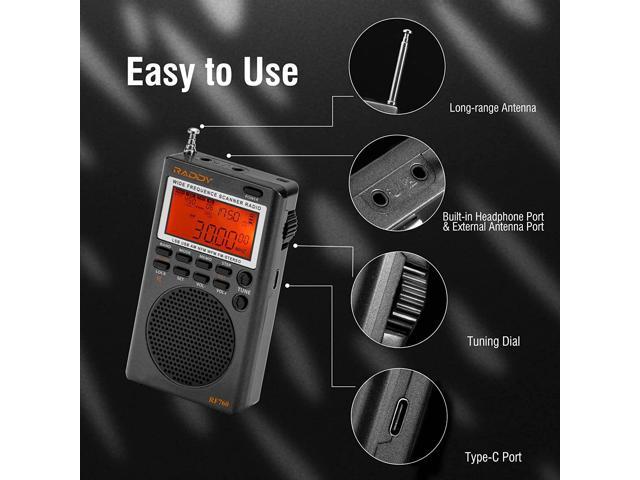 Raddy RF760 Portable SSB Shortwave Radio Receiver with NOAA Alert