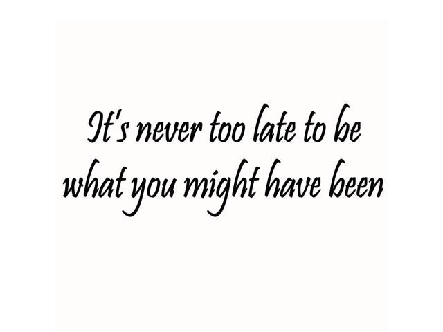 Vwaq It S Never Too Late To Be What You Might Have Been Vinyl Wall Art Motivational Quote Decal Lettering Newegg Com