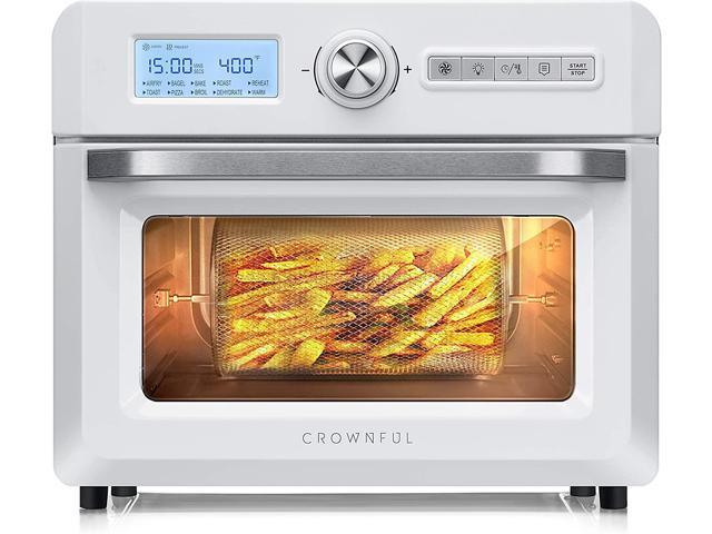 Photo 1 of CROWNFUL 19 Quart Air Fryer Toaster Oven, Convection Roaster with Rotisserie & Dehydrator, 10-in-1 Countertop Oven, Original Recipe and 8 Accessories Included, UL Listed White NEW