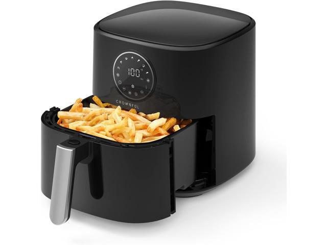 CROWNFUL 5 Quart Air Fryer, Electric Hot Oven Oilless Cooker, LCD Digital Touch Screen with 7 Cooking Presets and 53 Recipes, Nonstick Basket, 1500W ETL Listed Red