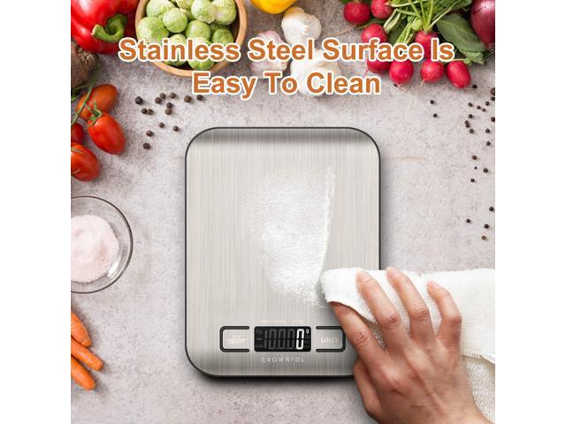 Crownful Food Scale 11lb Digital Kitchen Scales Weight Ounces and Grams for Cooking and Baking 6 Units with Tare Function (Batteries Included)