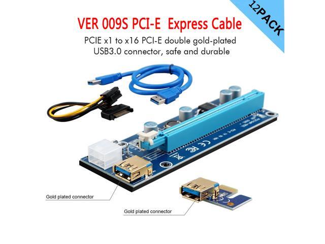12 Pack PCI-E 1X TO 16X GPU Mining Extender Riser Multi-interface Adapter W// LED