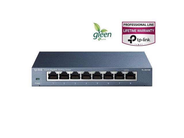 TP-Link 8 Port Gigabit Ethernet Network Switch, Ethernet Splitter, Sturdy  Metal w/ Shielded Ports, Plug-and-Play, Traffic Optimization