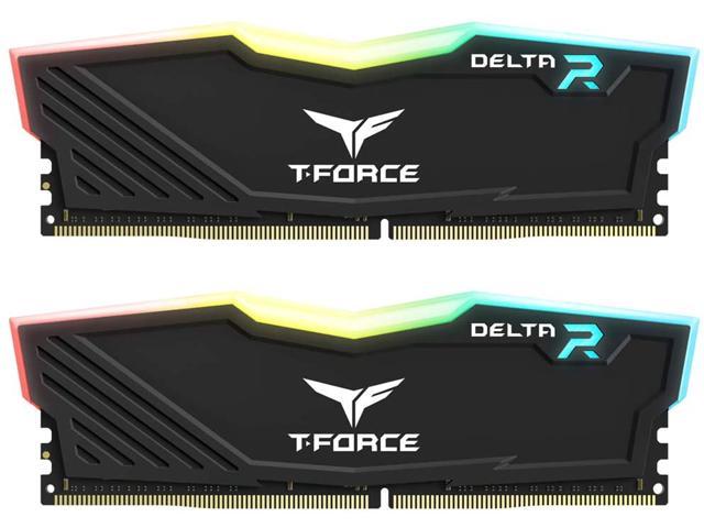 TEAMGROUP T-Force Delta RGB DDR4 16GB (2x8GB) 3200MHz (PC4-25600) CL16 Desktop Memory Module ram TF3D416G3200HC16CDC01 - Black