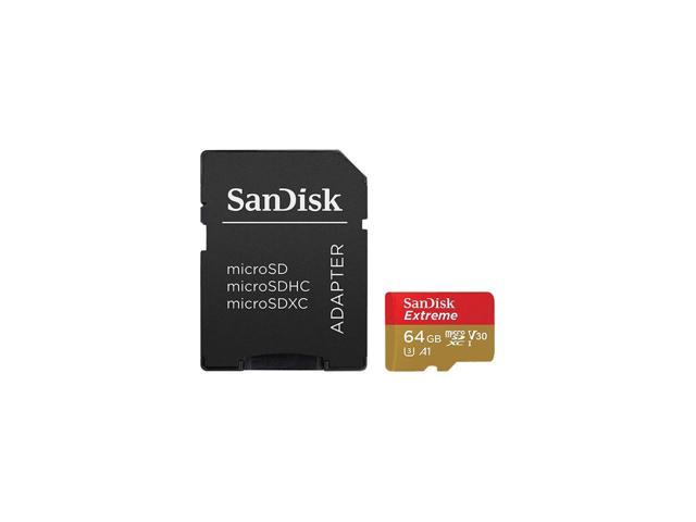 Sandisk Extreme 64gb Microsdxc Uhs 3 Card Sdsqxaf 064g Gn6ma Newegg Com