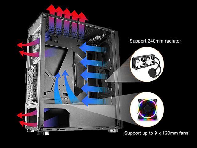 Bgears B-Draco5907 Tempered Glass Side Mid Tower Case With RGB LED ...