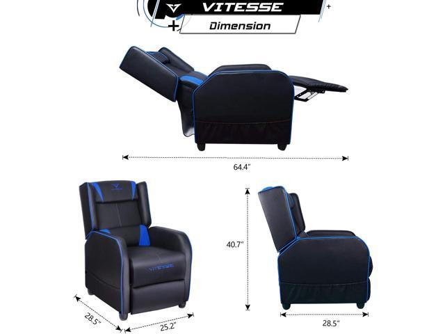 Vitesse Gaming Recliner Chair Ergonomic Racing Style - Blue