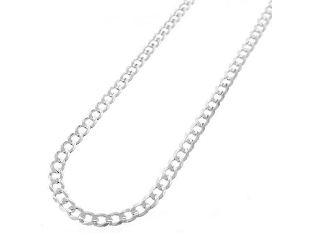 Sterling Silver Necklace Curb Chain 3mm Link 925 Italy 16' to 30"