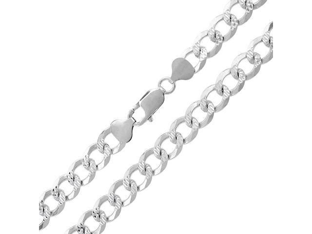 silver diamond cut curb chain