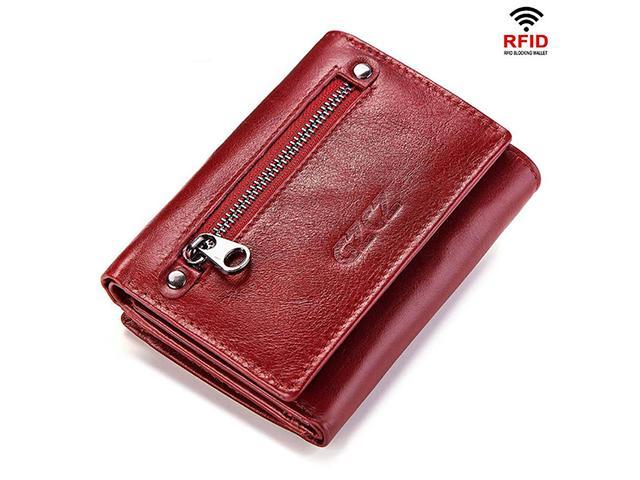 ladies leather wallet with coin purse