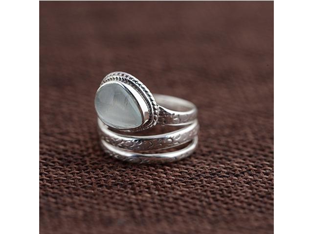 Sterling Silver Ring Gift for her Women Ring Handmade ring Natural ring Adjustable ring Jade silver ring handmade