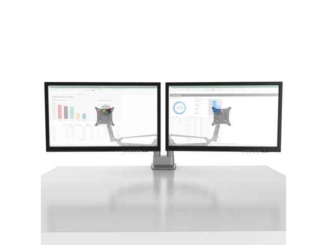 Kanto Dms2000s Dual Monitor Desktop Mount For 17 Inch To 32 Displays Silver Newegg Com