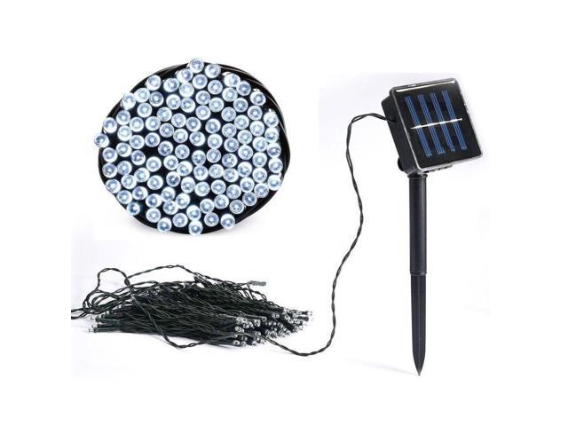 Js 50 100 200 Led Outdoor Solar Powered String Fairy Lights Garden Party Lamp White Leds Newegg Com