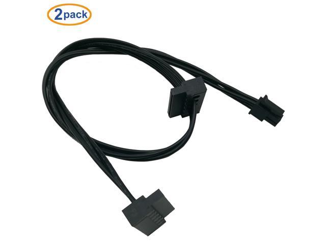 HobbyAnt 2pcs 20cm Small 4Pin Female to 15Pin Male SATA Power Cable 