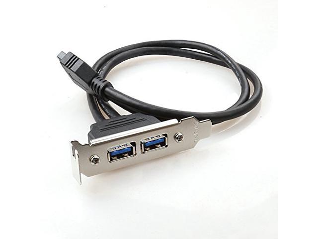 50cm USB 3.0 19 Pin to USB C Front Panel Header Cable, USB 3.0 19 Pin Female to USB Type C Female Panel Mount Extension Cable zdyCGTime