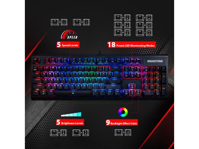 [Gigastone Mechanical Gaming Keyboard] Gaming Keyboard with LED RGB ...