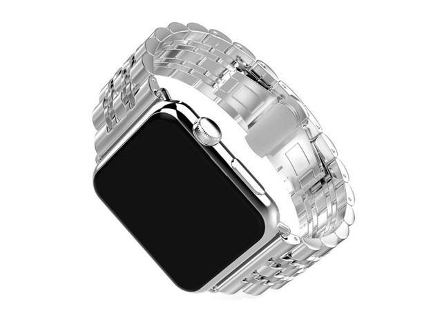 black and silver watch band