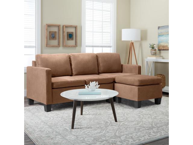 insult activity winter Homall L-Shape Sectional Sofa Faux Suede Sofa Beds Fabric Convertible Sectional  Sofa with Reversible Chaise 3-Seat Modern Living Room Corner Couch with  Ottoman (Brown) - Newegg.com
