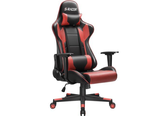 Racing Gaming Chair Office Recliner Computer Desk Seat  w/ Lumbar & Head Pillow 