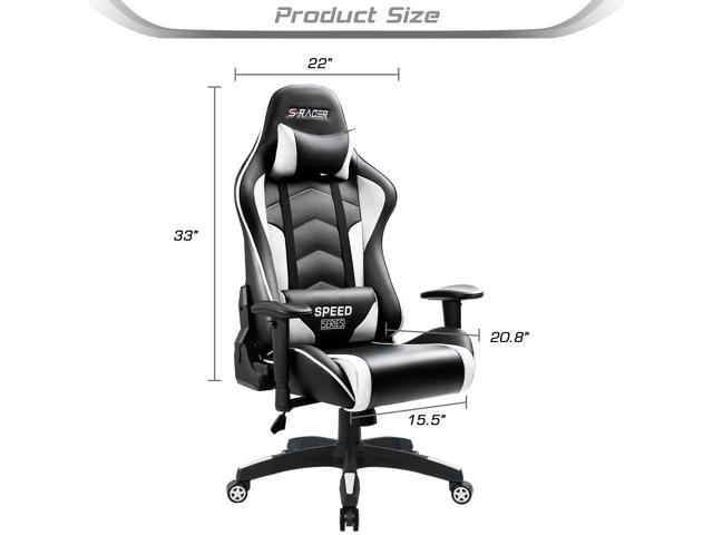 Homall Gaming Chair Thickened High Back And Bucket Seat Carbon Pu