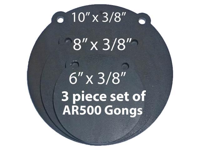 AR500 Steel Target Gong 6" 8" and 7"X 12" IDPA IPSC 3PC Set 1/4" 