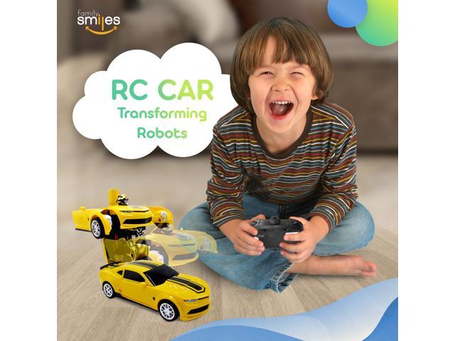 Family Smiles Kids RC Toy Car Transforming Robot Remote Control 