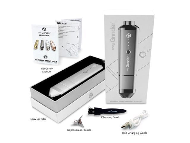 Easy Grinder Electric Herb Tobacco Grinder USB-Rechargeable Dispenser Silver 