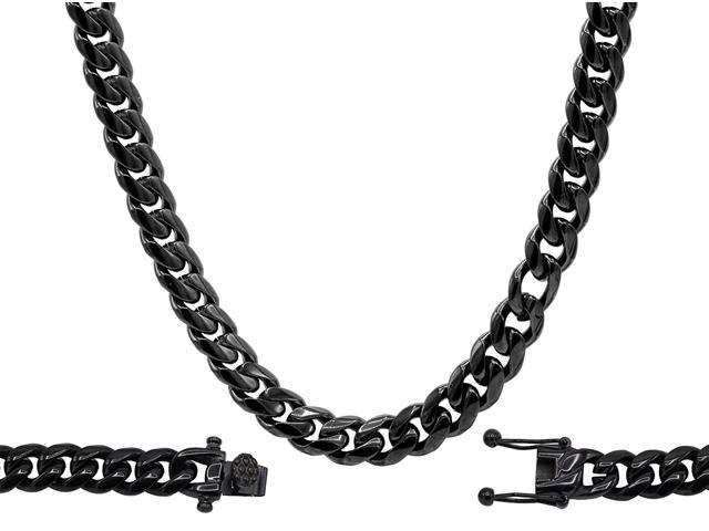 Cuban Link Necklace Ion Black Plated 