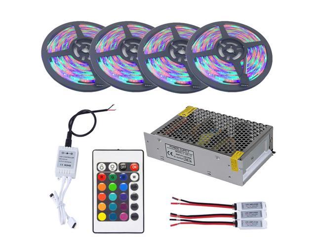 24V 5M RGBW 5050 600LED Double Row LED strip+2.4G controller 5A power Adapter 