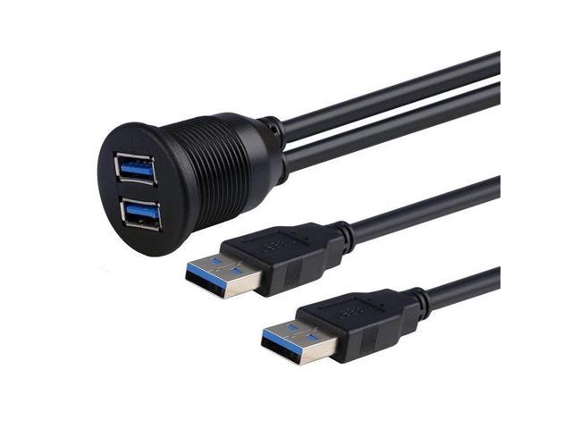 lecimo Car Boat Motorcycle Dash Flush Mount 1 USB 3.0 Male to Female Extension Cable 