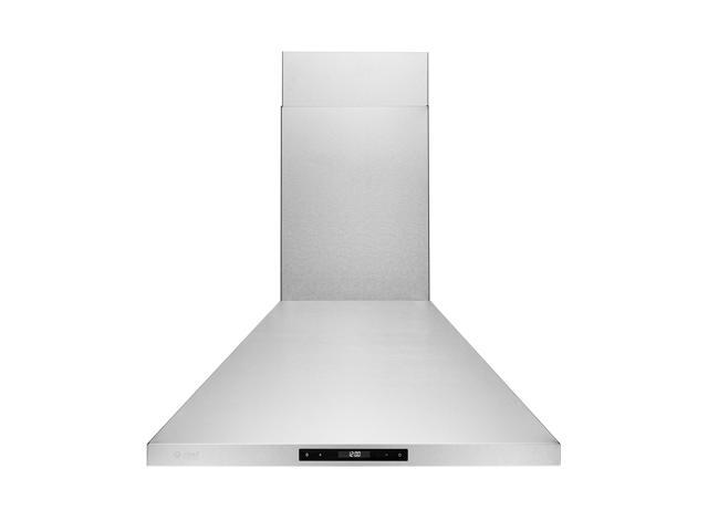 EUROPEAN STYLE SERIES 36 860 CFM Duct or Ductless Options Touch Screen Chef Range Hood WM-538 Easy Clean Baffle Filters LED Lamps 3 Speed Stainless Steel Wall-Mount Range Hood