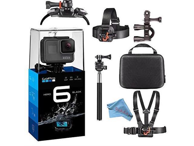 gopro hero6 black 4k action camera starter bundle w/accessories ?