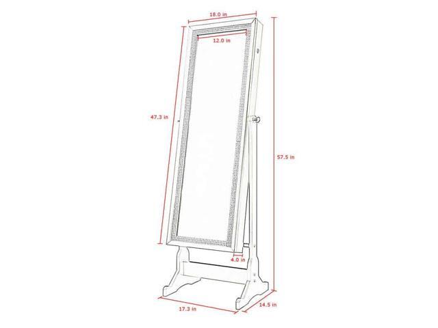 Bling Classic Silver Full Length Jewelry Cheval Armoire Makeup