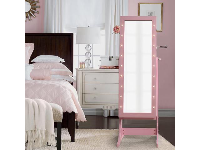 Valentine Blush Armoire Jewelry Storage Organizer Marquee Lights