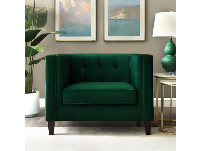 Kenn Hunter Green Velvet Club Chair Or Sofa On Tufted Kenn Hunter Green Velvet Club Chair Or Sofa On Tufted Espresso Tapered Leg